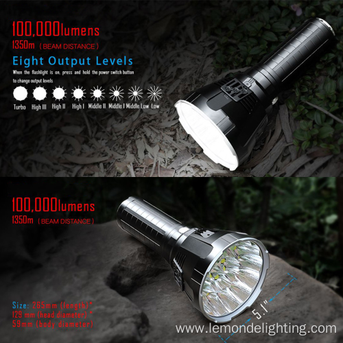 High Lumens Distance Waterproof LED Torch Searchlight